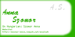 anna szomor business card